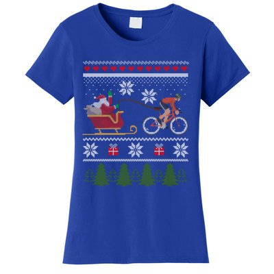 Bike Sledding Santa Sleigh Christmas Cycling Meaningful Gift Women's T-Shirt