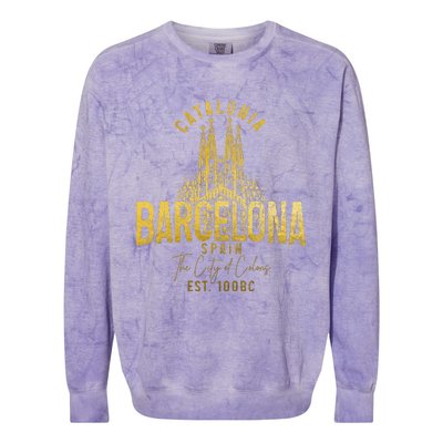 Barcelona Spain Souvenir Catalonia Colorblast Crewneck Sweatshirt