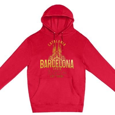 Barcelona Spain Souvenir Catalonia Premium Pullover Hoodie