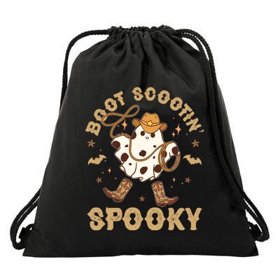 Boot Scootin Spooky Cute Halloween Cowboy Ghost Drawstring Bag