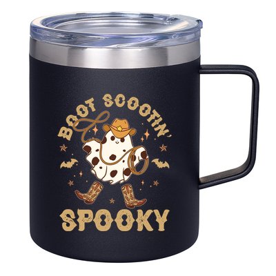 Boot Scootin Spooky Cute Halloween Cowboy Ghost 12oz Stainless Steel Coffee Mug