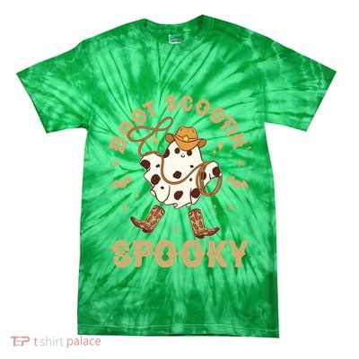 Boot Scootin Spooky Cute Halloween Cowboy Ghost Tie-Dye T-Shirt