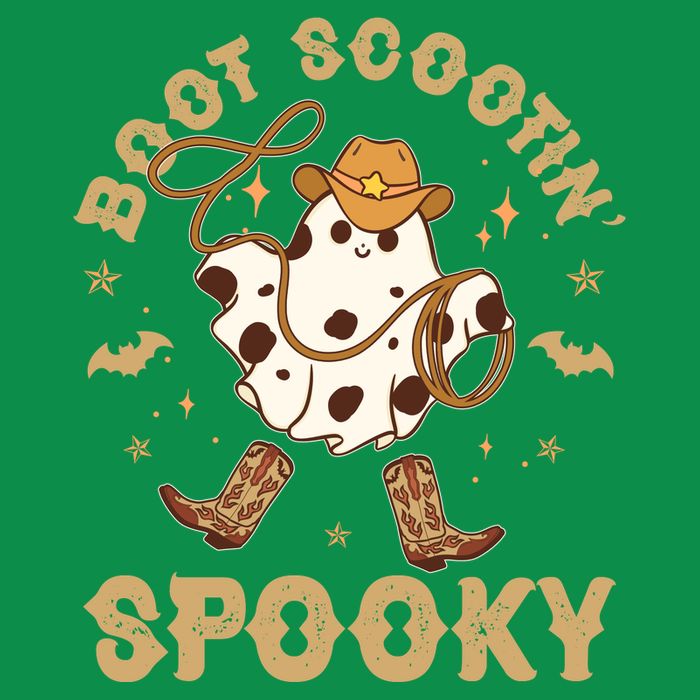Boot Scootin Spooky Cute Halloween Cowboy Ghost Toddler T-Shirt