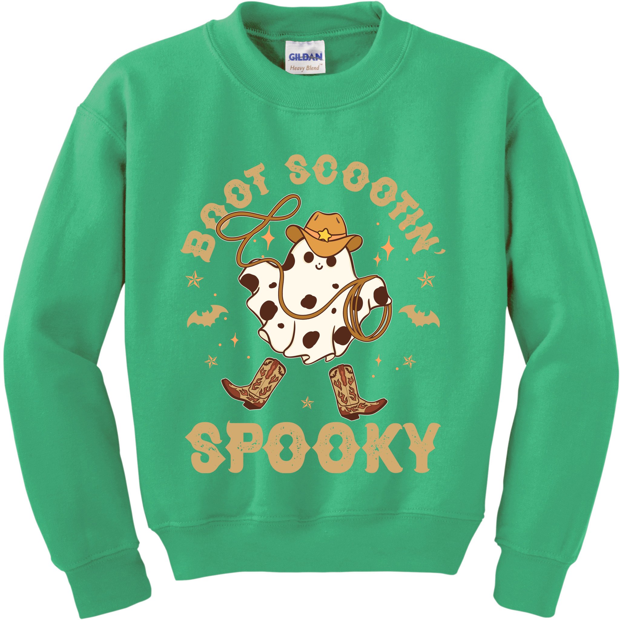 Boot Scootin Spooky Cute Halloween Cowboy Ghost Kids Sweatshirt