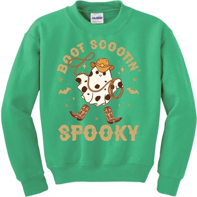 Boot Scootin Spooky Cute Halloween Cowboy Ghost Kids Sweatshirt