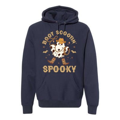 Boot Scootin Spooky Cute Halloween Cowboy Ghost Premium Hoodie