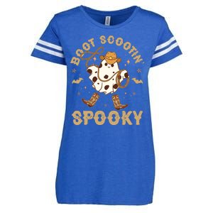 Boot Scootin Spooky Cute Halloween Cowboy Ghost Enza Ladies Jersey Football T-Shirt