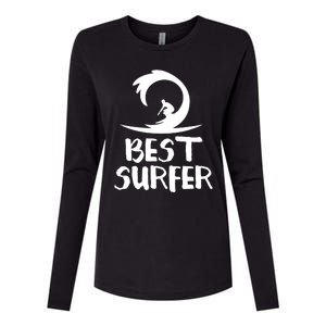 Best Surfer Surfing Womens Cotton Relaxed Long Sleeve T-Shirt