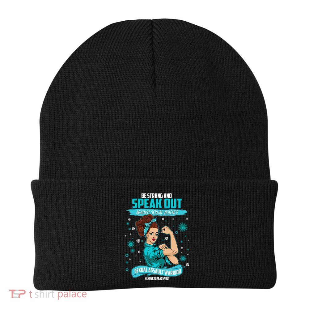 Be Strong Speak Out Against Sexual Violence Sexual Assault Warrior Beanie