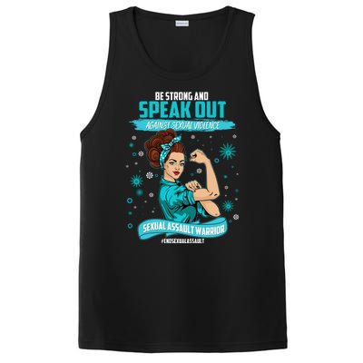 Be Strong Speak Out Against Sexual Violence Sexual Assault Warrior PosiCharge Competitor Tank