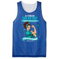 Be Strong Speak Out Against Sexual Violence Sexual Assault Warrior Mesh Reversible Basketball Jersey Tank