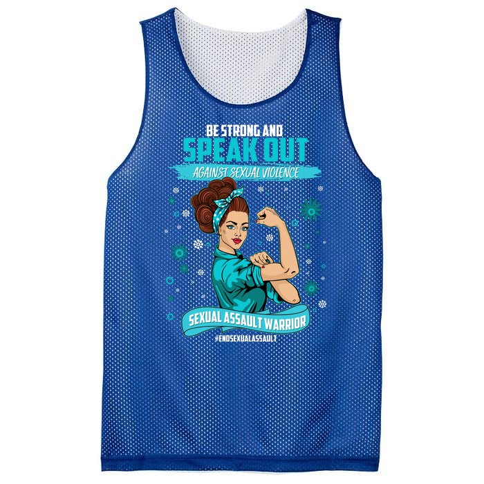 Be Strong Speak Out Against Sexual Violence Sexual Assault Warrior Mesh Reversible Basketball Jersey Tank