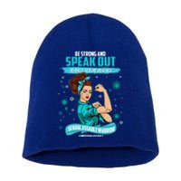 Be Strong Speak Out Against Sexual Violence Sexual Assault Warrior Short Acrylic Beanie