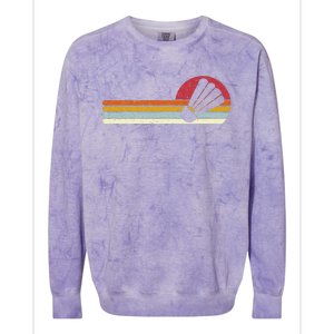 Badminton Shuttlecock Sunset Distressed Colorblast Crewneck Sweatshirt