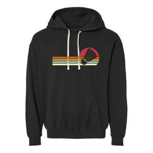 Badminton Shuttlecock Sunset Distressed Garment-Dyed Fleece Hoodie