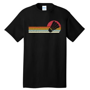 Badminton Shuttlecock Sunset Distressed Tall T-Shirt