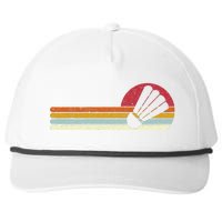 Badminton Shuttlecock Sunset Distressed Snapback Five-Panel Rope Hat