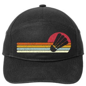 Badminton Shuttlecock Sunset Distressed 7-Panel Snapback Hat