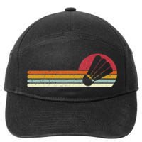 Badminton Shuttlecock Sunset Distressed 7-Panel Snapback Hat