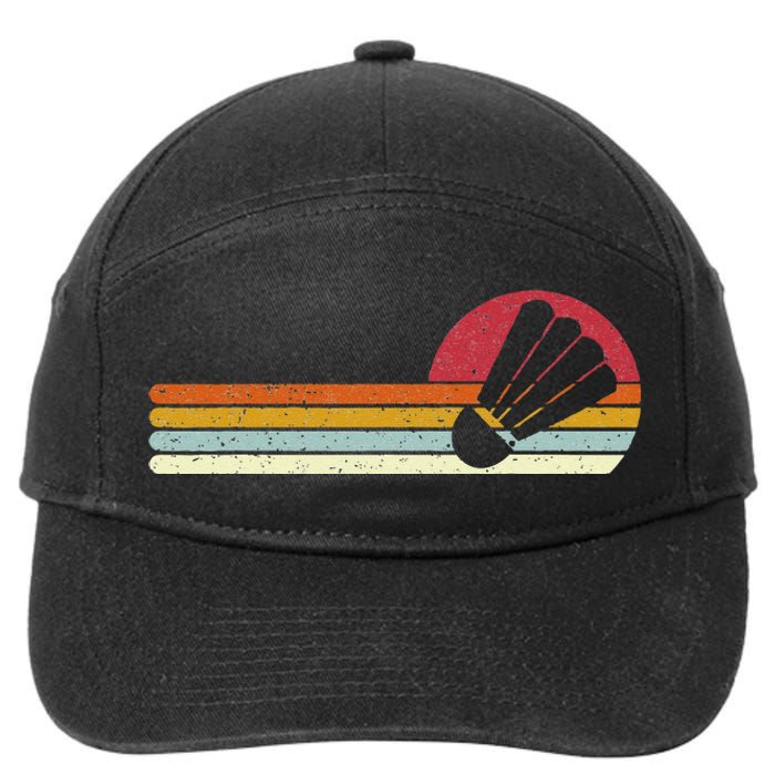 Badminton Shuttlecock Sunset Distressed 7-Panel Snapback Hat