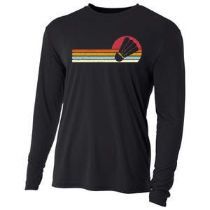 Badminton Shuttlecock Sunset Distressed Cooling Performance Long Sleeve Crew