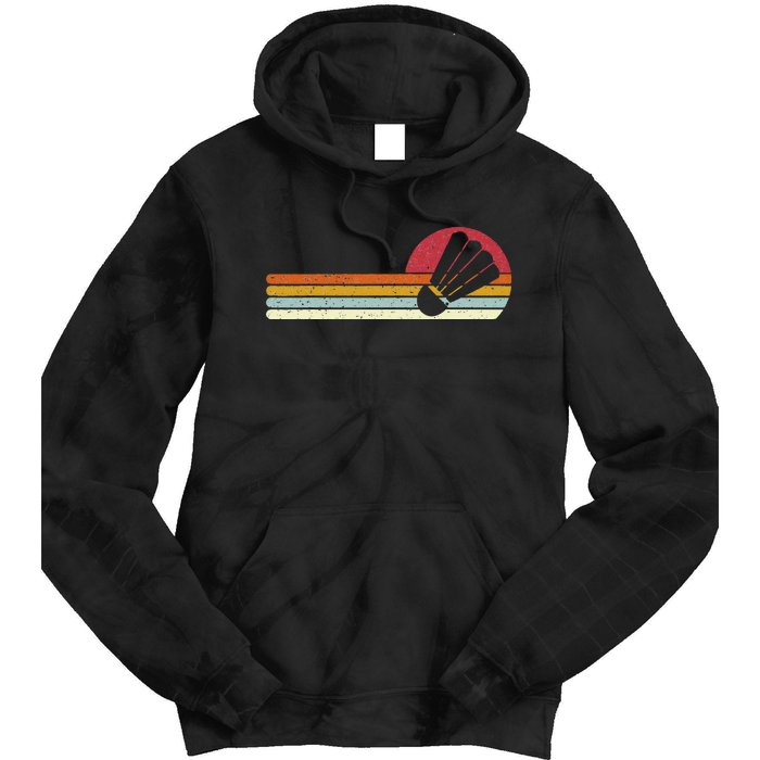 Badminton Shuttlecock Sunset Distressed Tie Dye Hoodie