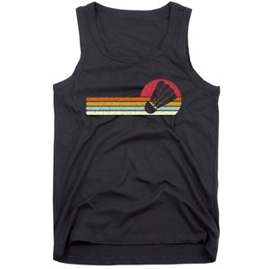 Badminton Shuttlecock Sunset Distressed Tank Top