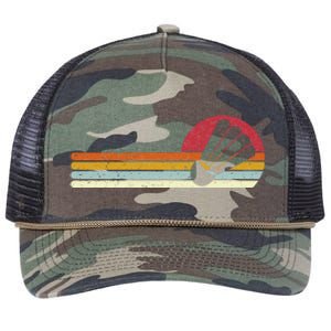 Badminton Shuttlecock Sunset Distressed Retro Rope Trucker Hat Cap