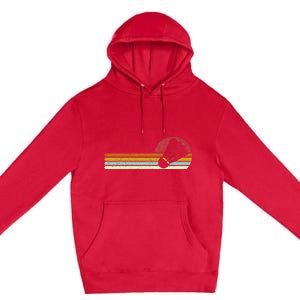 Badminton Shuttlecock Sunset Distressed Premium Pullover Hoodie