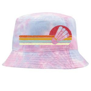 Badminton Shuttlecock Sunset Distressed Tie-Dyed Bucket Hat