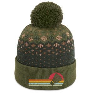 Badminton Shuttlecock Sunset Distressed The Baniff Cuffed Pom Beanie