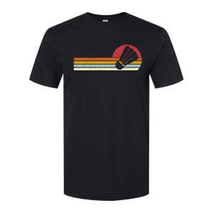 Badminton Shuttlecock Sunset Distressed Softstyle CVC T-Shirt