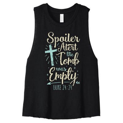 Basket Stuffers Spoiler Alert Tomb Was Empty Women's Racerback Cropped Tank