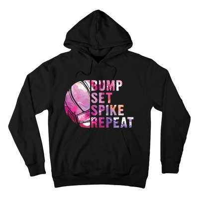 Bump Set Spike Repeat Volleyball Lover Athlete Sports Gift Hoodie