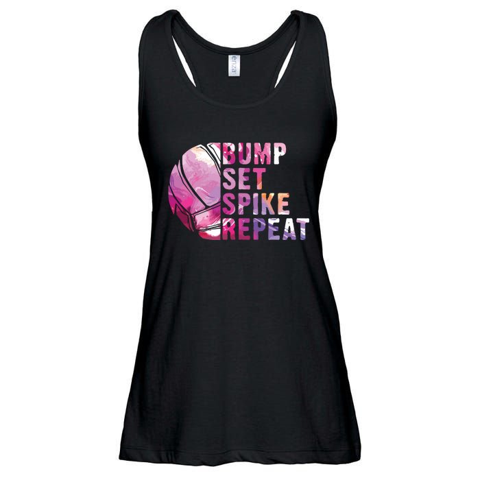 Bump Set Spike Repeat Volleyball Lover Athlete Sports Gift Ladies Essential Flowy Tank