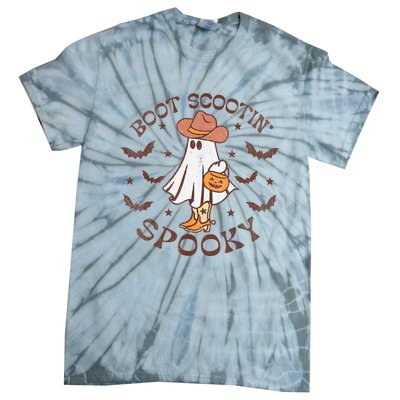 Boot Scootin Spooky Western Halloween Retro Fall Halloween Tie-Dye T-Shirt