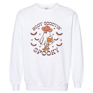 Boot Scootin Spooky Western Halloween Retro Fall Halloween Garment-Dyed Sweatshirt