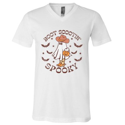 Boot Scootin Spooky Western Halloween Retro Fall Halloween V-Neck T-Shirt