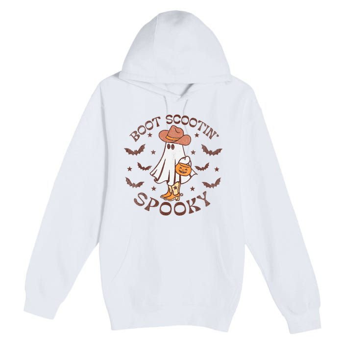 Boot Scootin Spooky Western Halloween Retro Fall Halloween Premium Pullover Hoodie