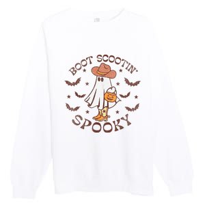 Boot Scootin Spooky Western Halloween Retro Fall Halloween Premium Crewneck Sweatshirt