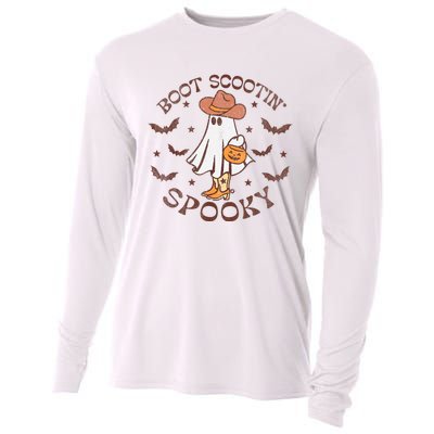 Boot Scootin Spooky Western Halloween Retro Fall Halloween Cooling Performance Long Sleeve Crew