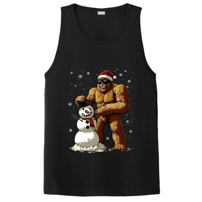 Bigfoot Santa Snowman Xmas Christmas Graphic PosiCharge Competitor Tank