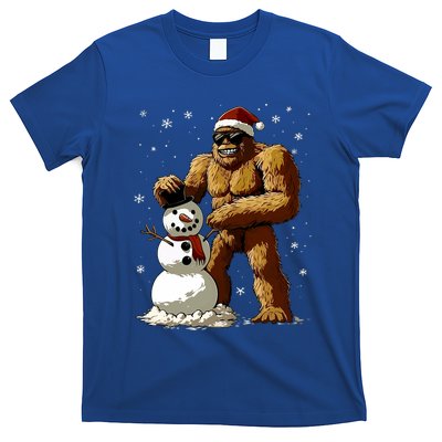 Bigfoot Santa Snowman Xmas Christmas Graphic T-Shirt