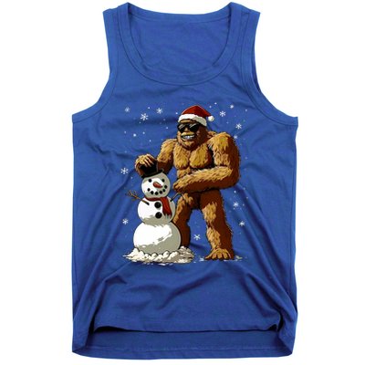 Bigfoot Santa Snowman Xmas Christmas Graphic Tank Top