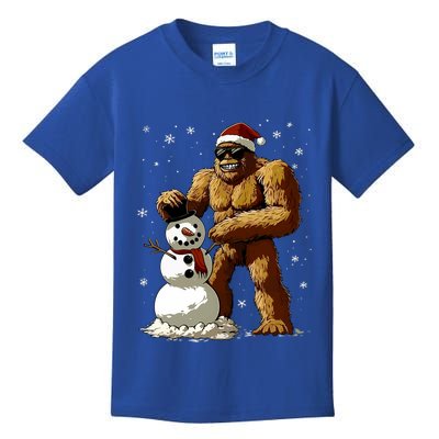 Bigfoot Santa Snowman Xmas Christmas Graphic Kids T-Shirt