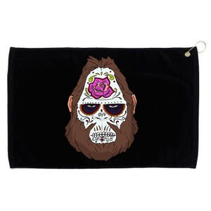 Bigfoot Sugar Skull Dia De Los Muertos Sasquatch Believer Grommeted Golf Towel