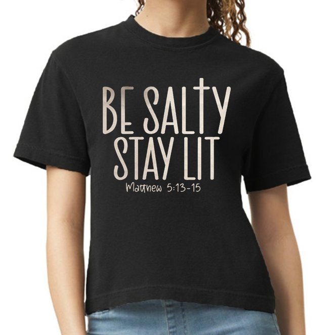 Be Salty Stay Lit Matthew 51316 Comfort Colors Boxy T-Shirt