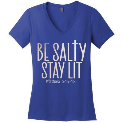 Be Salty Stay Lit Matthew 51316 Women's V-Neck T-Shirt