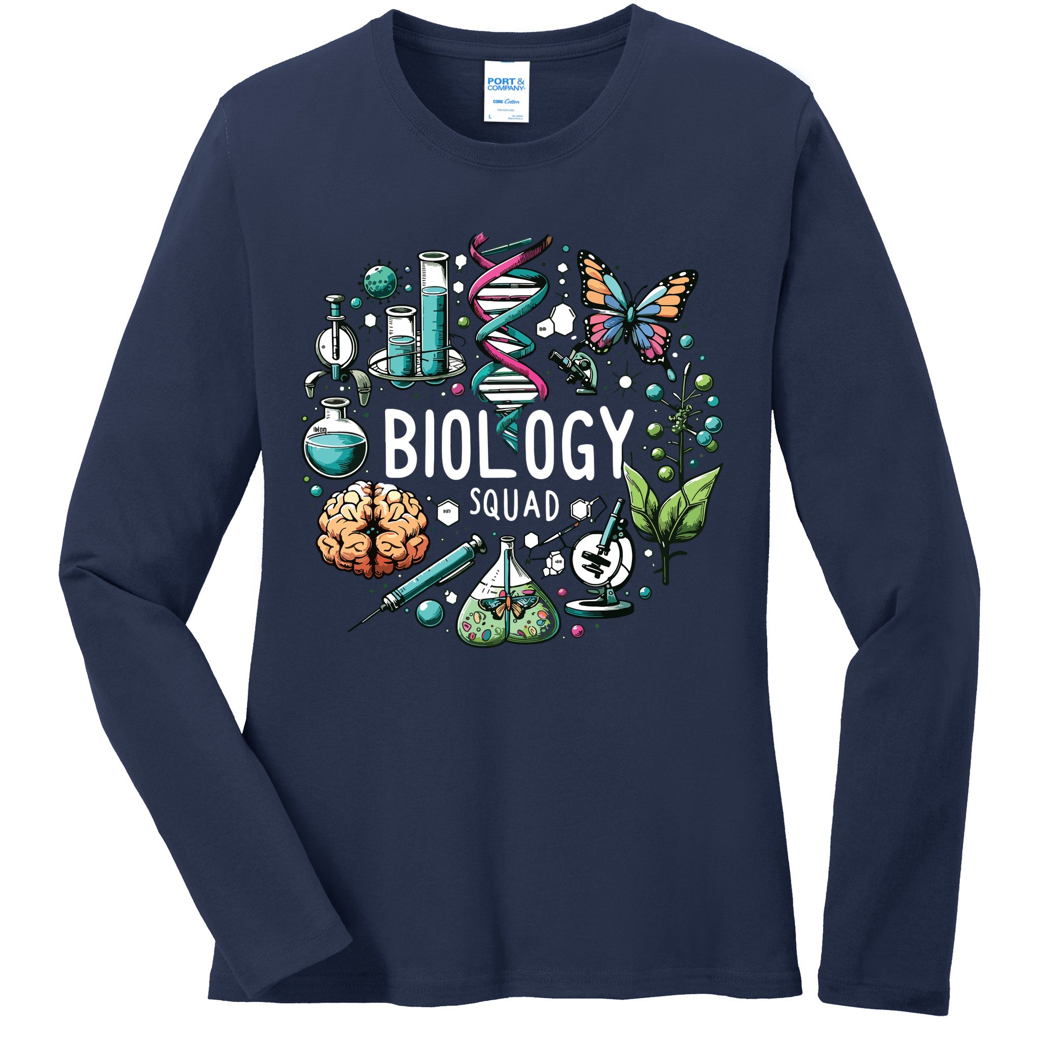 Biology Squad Scientists Biology Shirts For Biologist Ladies Long Sleeve Shirt