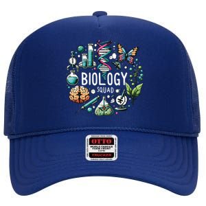 Biology Squad Scientists Biology Shirts For Biologist High Crown Mesh Back Trucker Hat